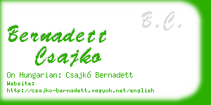 bernadett csajko business card
